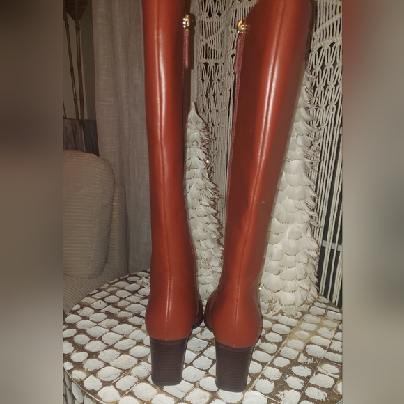 KATE SPADE AIMEE Elegant Brown Leather Knee-High Boots SZ 7.5 NIB - Picture 4 of 8